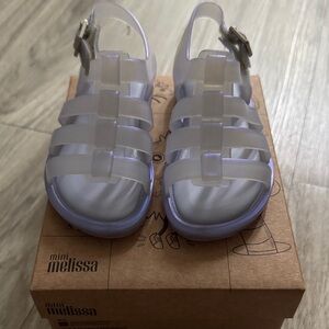 Brand new Mini Melissa Kids Jelly scented flox Sandals - Pearly blue